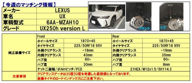 マッチング情報「レクサス UX」 - UX, LEXUS